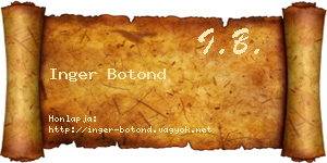 Inger Botond névjegykártya